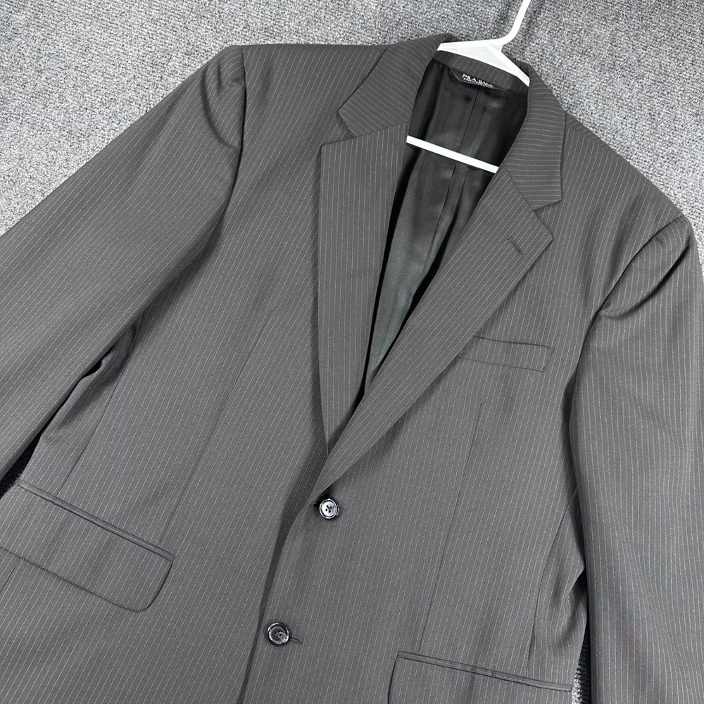 Jos. A. Bank Suit Jacket Mens 43R 43 Regular Grey Pinstripe 100% Wool Blazer